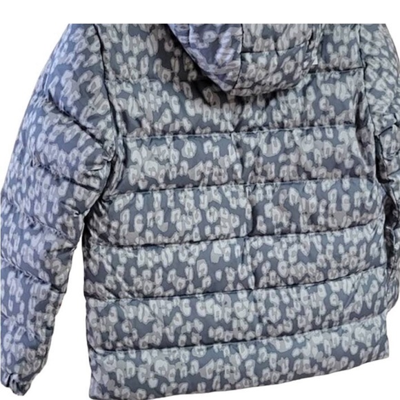 Girls / Women The North Face REVERSIBLE Gray Leopard Long Jacket Coat XL / TG 18 - Picture 4 of 14